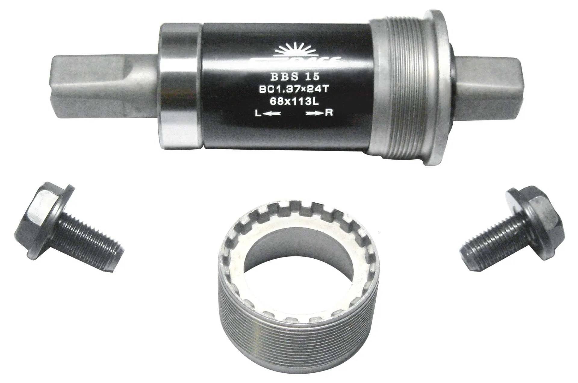 Trapas Sunrace BBS15 staal 68/129 mm - zilver/zwart-0