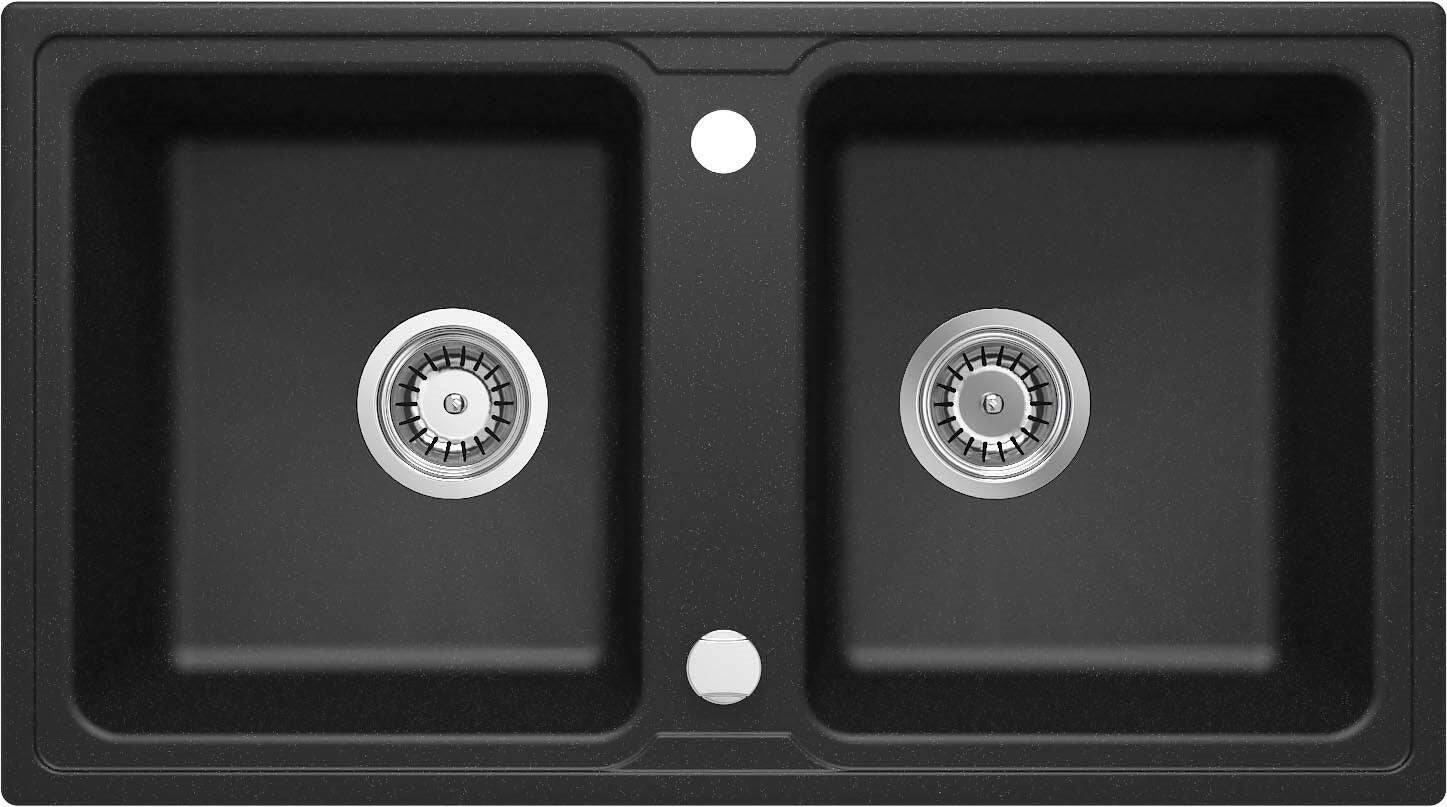 Deante 2-Bowl Granieten Spoelbak Grafiet Metallic 780 x 435 mm-0