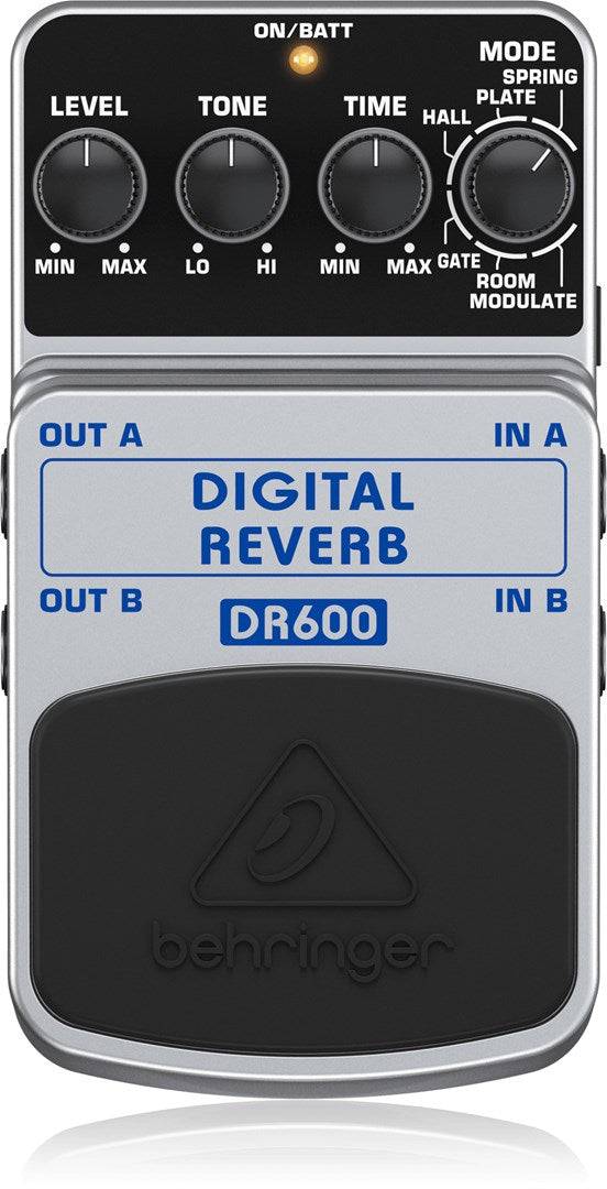 Behringer DR600 Digitale Reverb Effectpedaal Zwart/Zilver-0