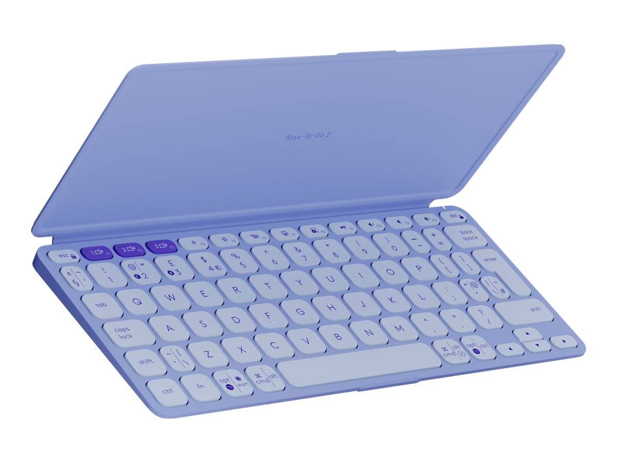 Logitech Keys-To-Go 2 - Tastatur - built-in cover - kabellos - Bluetooth LE - QWERTY - US International - fliederfarben-0