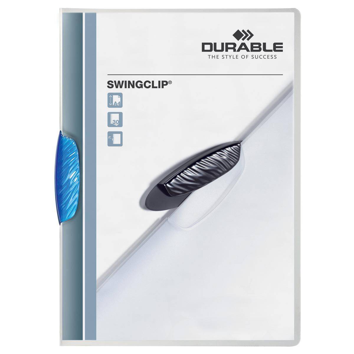 Durable 4005546208770 Durable - klemmap Swingclip transparant blauw-0