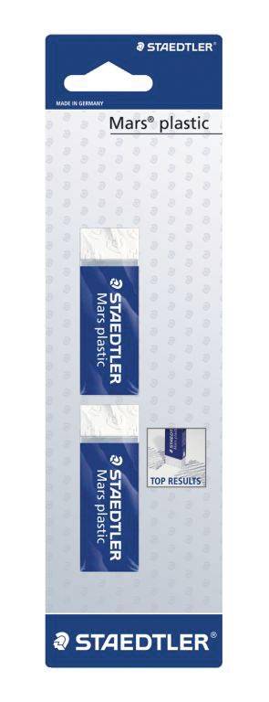 Staedtler 4007817520048 Staedtler - gum Plastic, wit, blister van 2 stuks-0