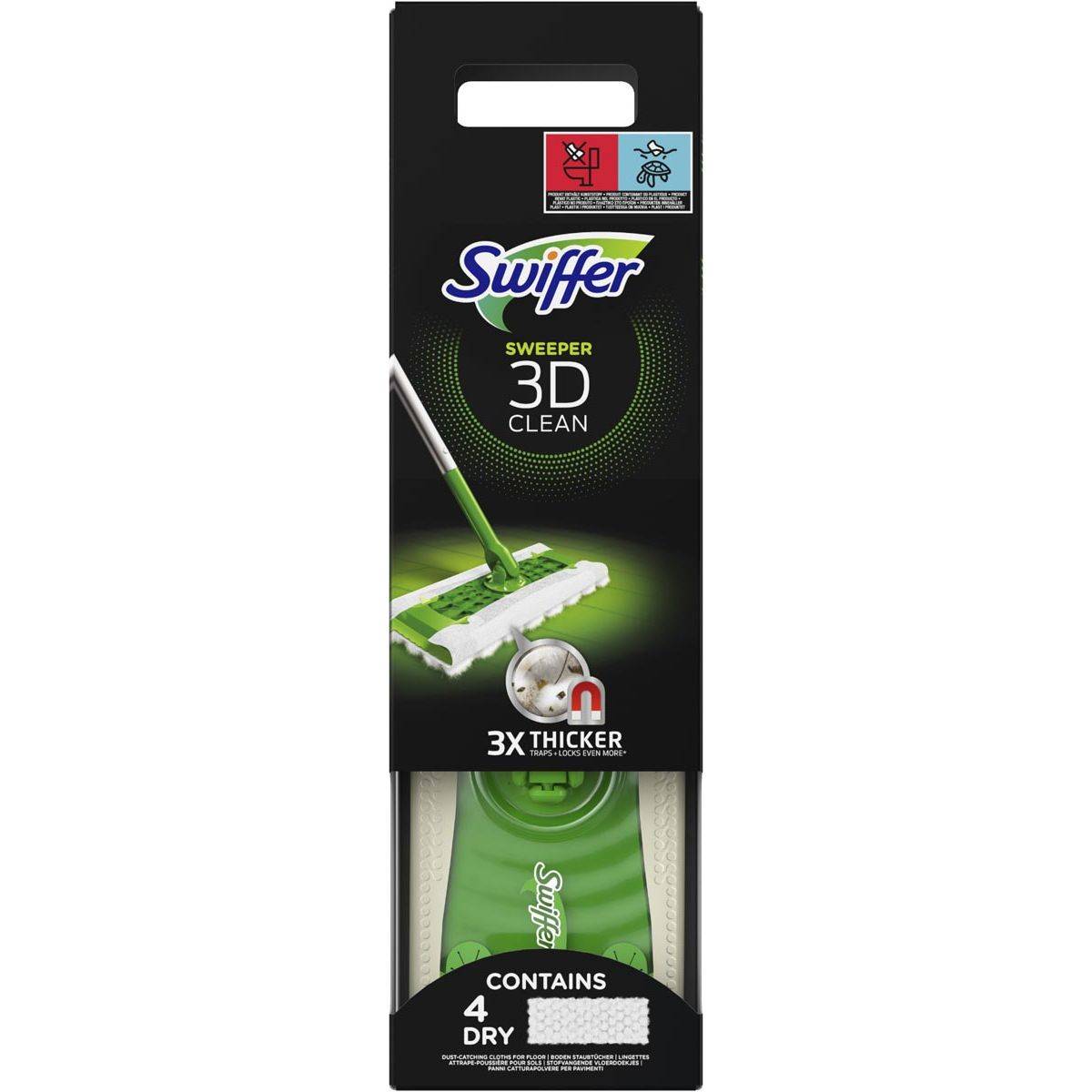 Swiffer 8006540040843 Swiffer - vloerreiniger 3D Clean terkit, met 4 droge en 2 vochtige stofdoekjes-0