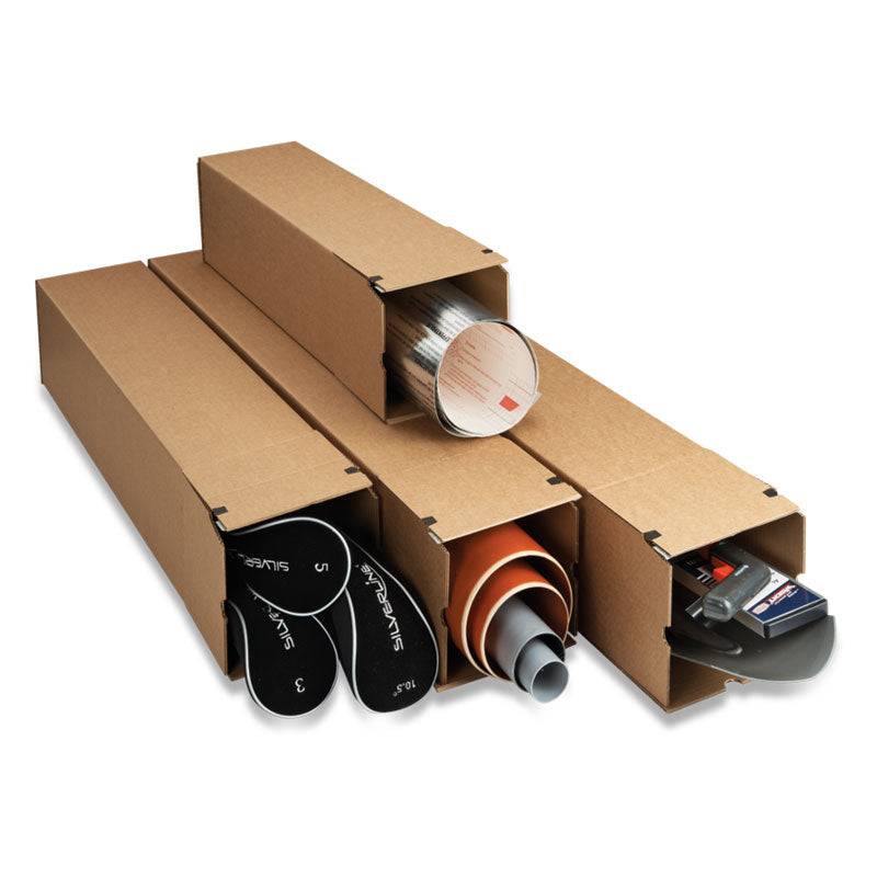 Langwerpige doos enkelgolf 860 x 105 x 105 mm bruin | 10 stuks-0