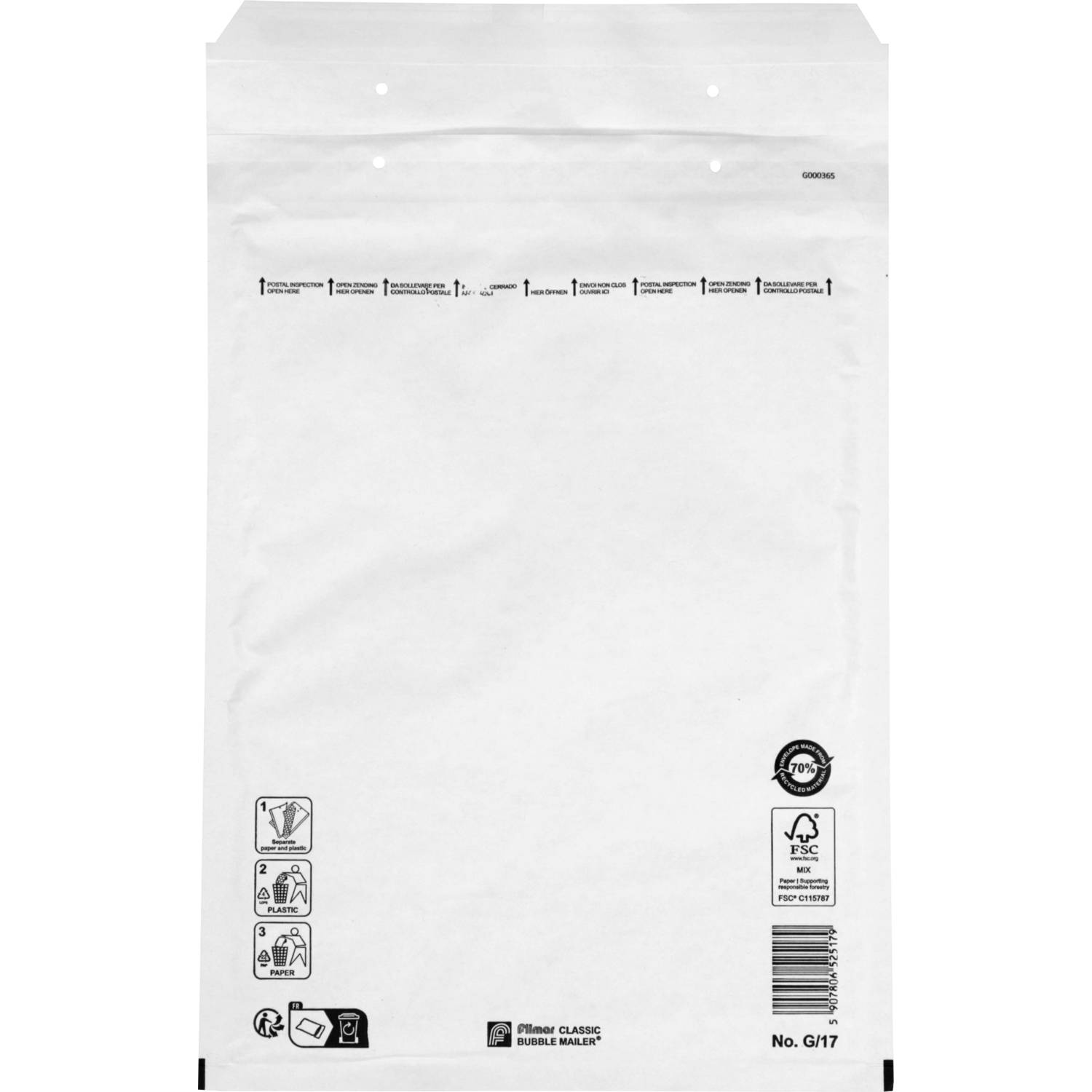 Envelop | luchtkussenenvelop | 340x240mm | G | papier + PE | wit | 100 stuks-0