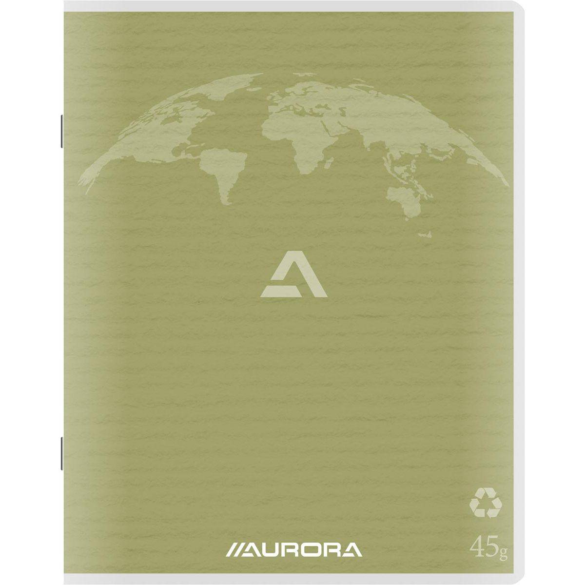 Aurora 5411028013272 Aurora - Writing 45 kladschrift uit gerecycleerd papier, 200 bladzijden, gelijnd, mosgroen-0
