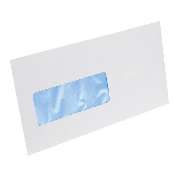 Gallery 5411401170271  Gallery -   enveloppen ft 114 x 229 mm, venster links, stripsluiting, doos van 500 stuks