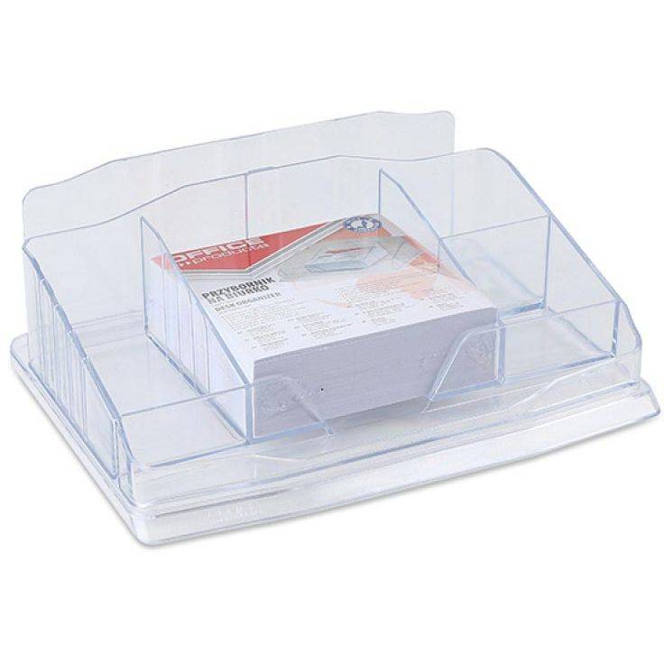 OFFICE products 5901503693803 OFFICE products - bureau organizer, inclusief notes, 6 vakken, transparant-0