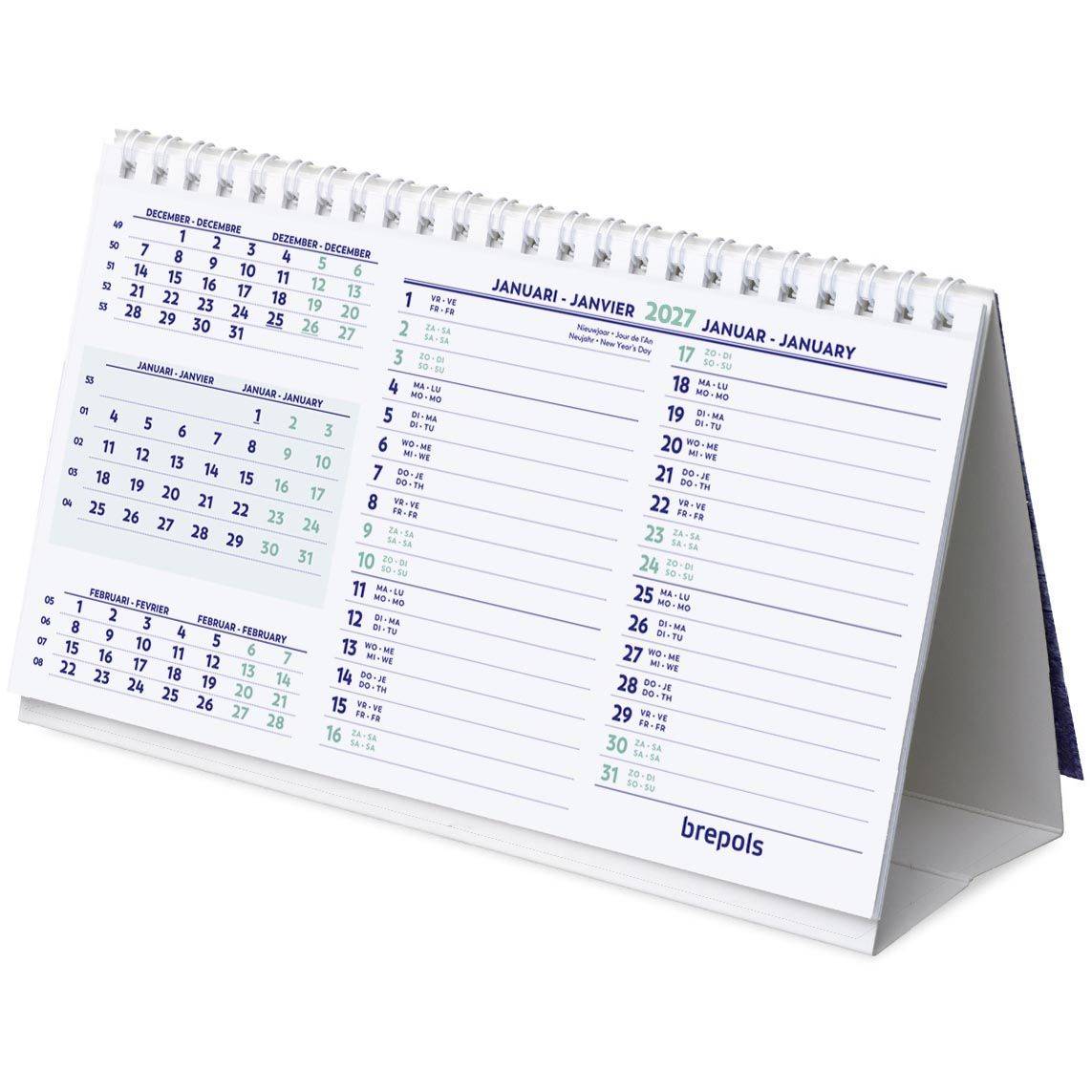 Brepols 5412303128025 Brepols - bureaukalender, horizontaal, 2027-0