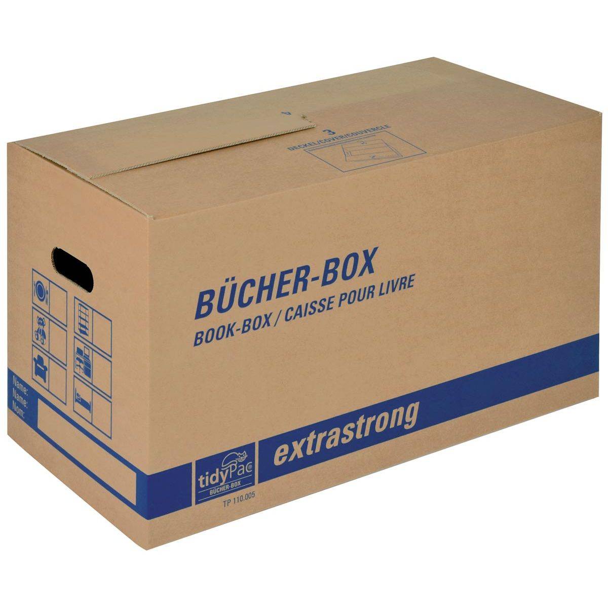 Tidypac 4033657960805 Tidypac - boekendoos, ft 56 x 29,3 x 33 cm, bruin-0