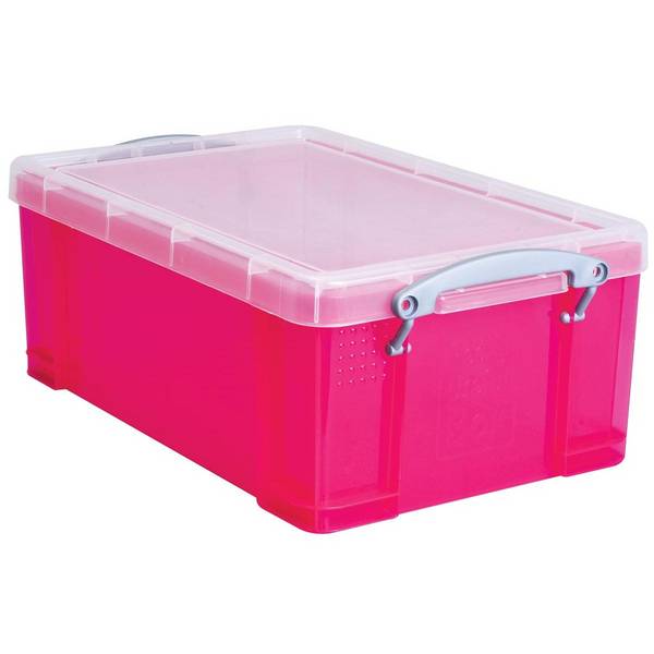 Really Useful Box 5060231635551  Really Useful Box -  Box opbergdoos 9 liter, transparant felroze