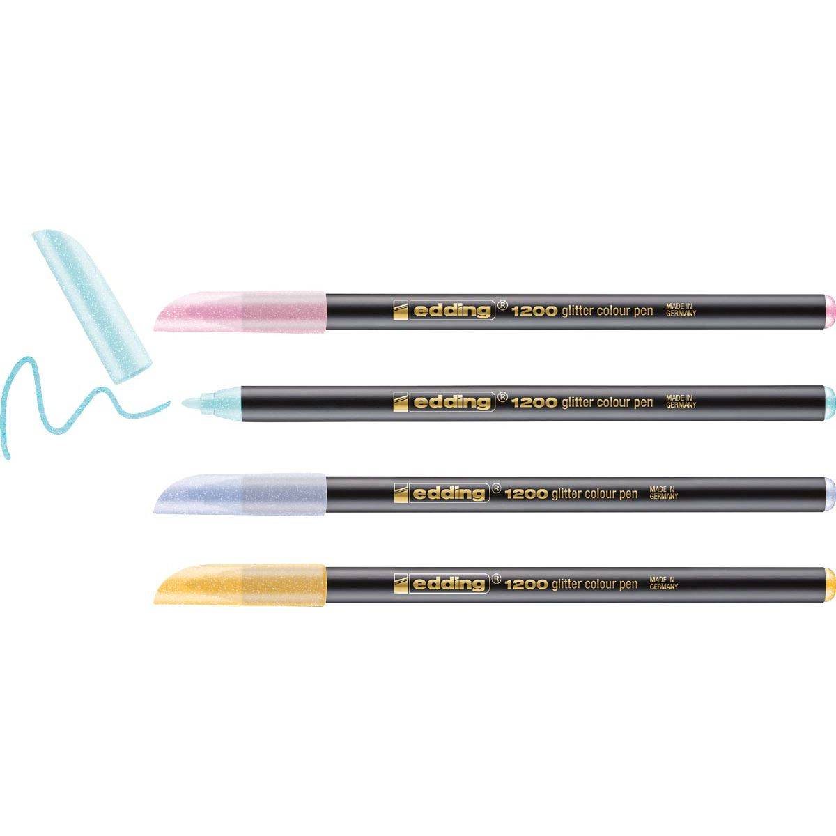 Fineliner edding 1200 fijn glitter pastel assorti set à 4 stuks-0