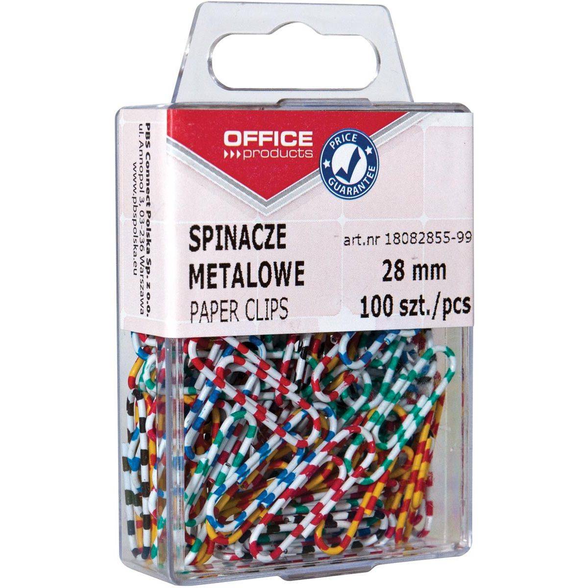 OFFICE products 5901503666081 OFFICE products - papierklemmen Zebra, 28 mm, gestreept, geassorteerde kleuren, ophan-0