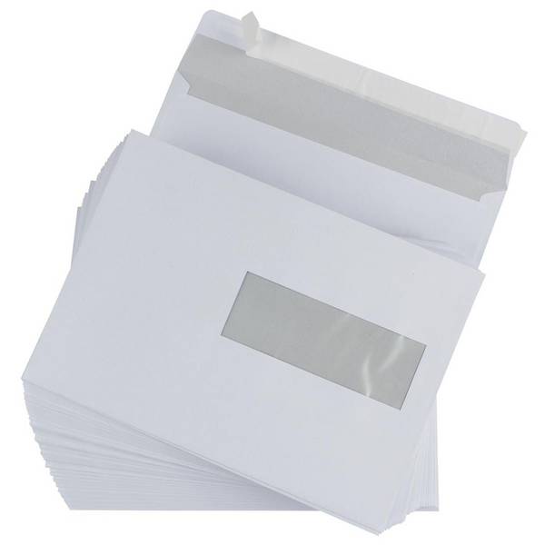 Gallery 5411401170172  Gallery -   enveloppen ft 156 x 220 mm, venster rechts, stripsluiting, binnenzijde grijs, 500 s