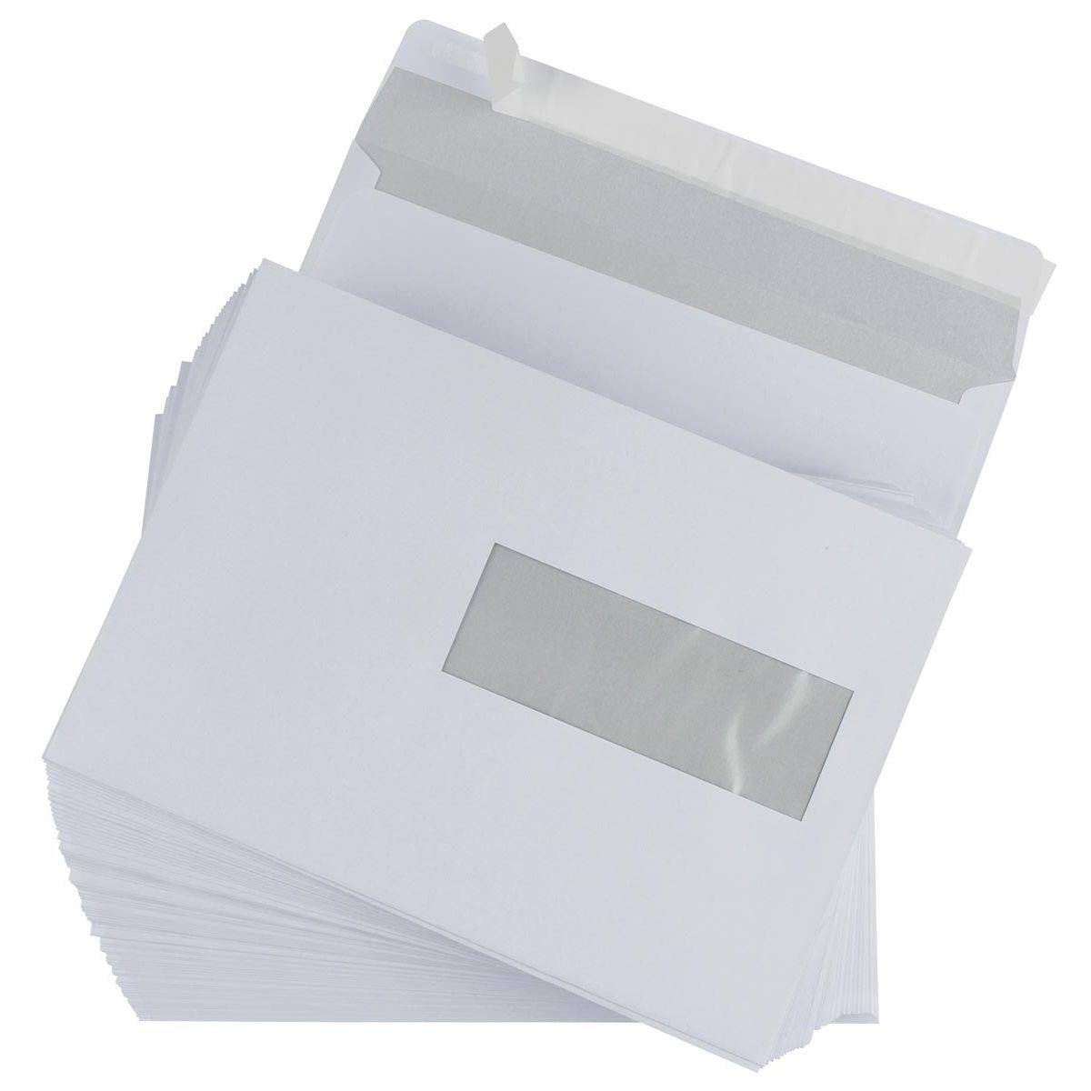 Gallery 5411401170172 Gallery - enveloppen ft 156 x 220 mm, venster rechts, stripsluiting, binnenzijde grijs, 500 s-0
