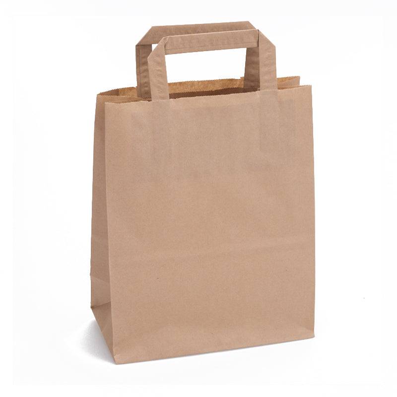 Papieren draagtassen bruin 260 x 100 x 330 mm 80 gram/m2-0