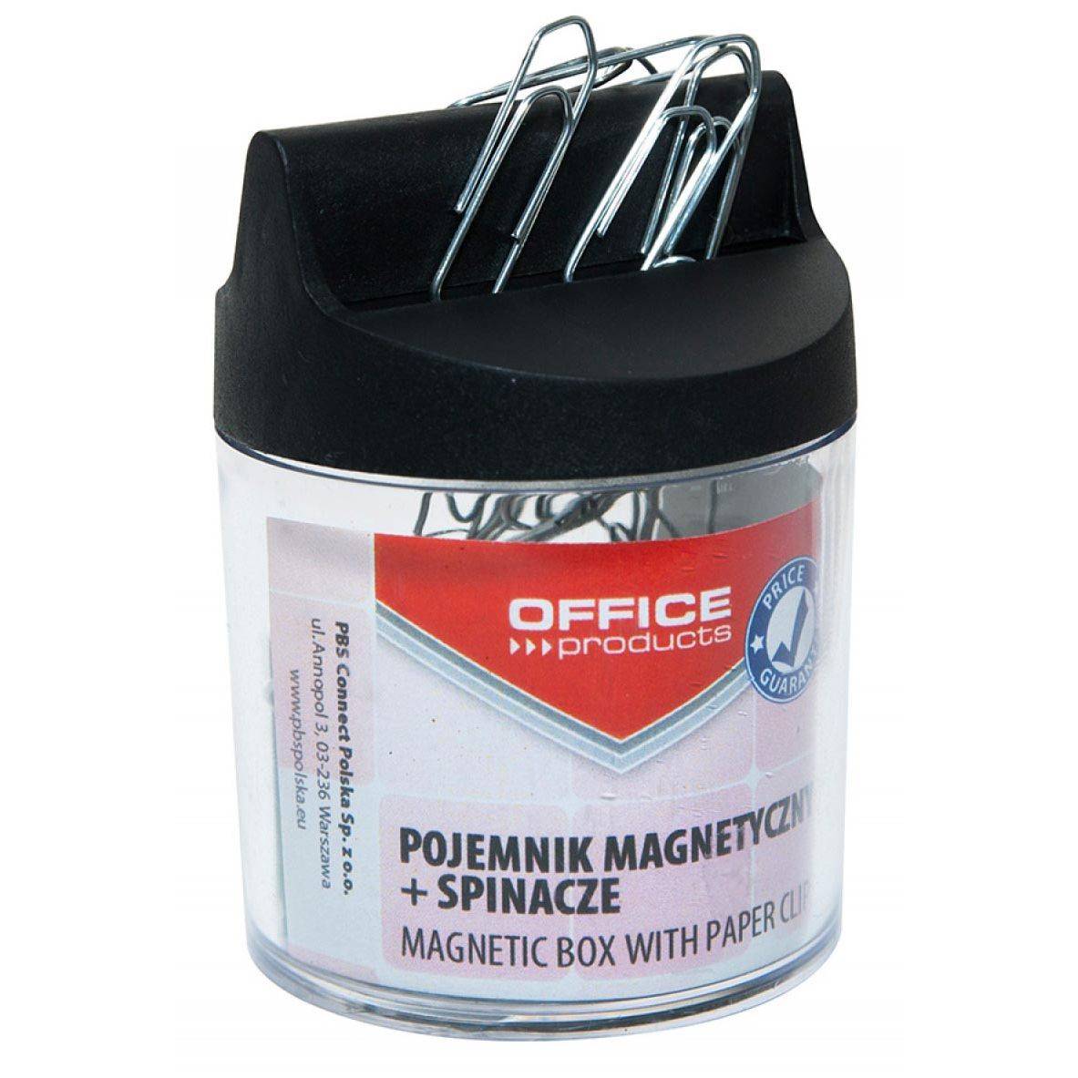 OFFICE products 5901503683972 OFFICE products - papierklemhouder, met clips, rond, magnetisch, transparent-0
