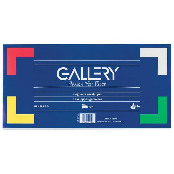 Gallery 5411401015466  Gallery -   enveloppen ft 114 x 229 mm, gegomd, pak van 50 stuks