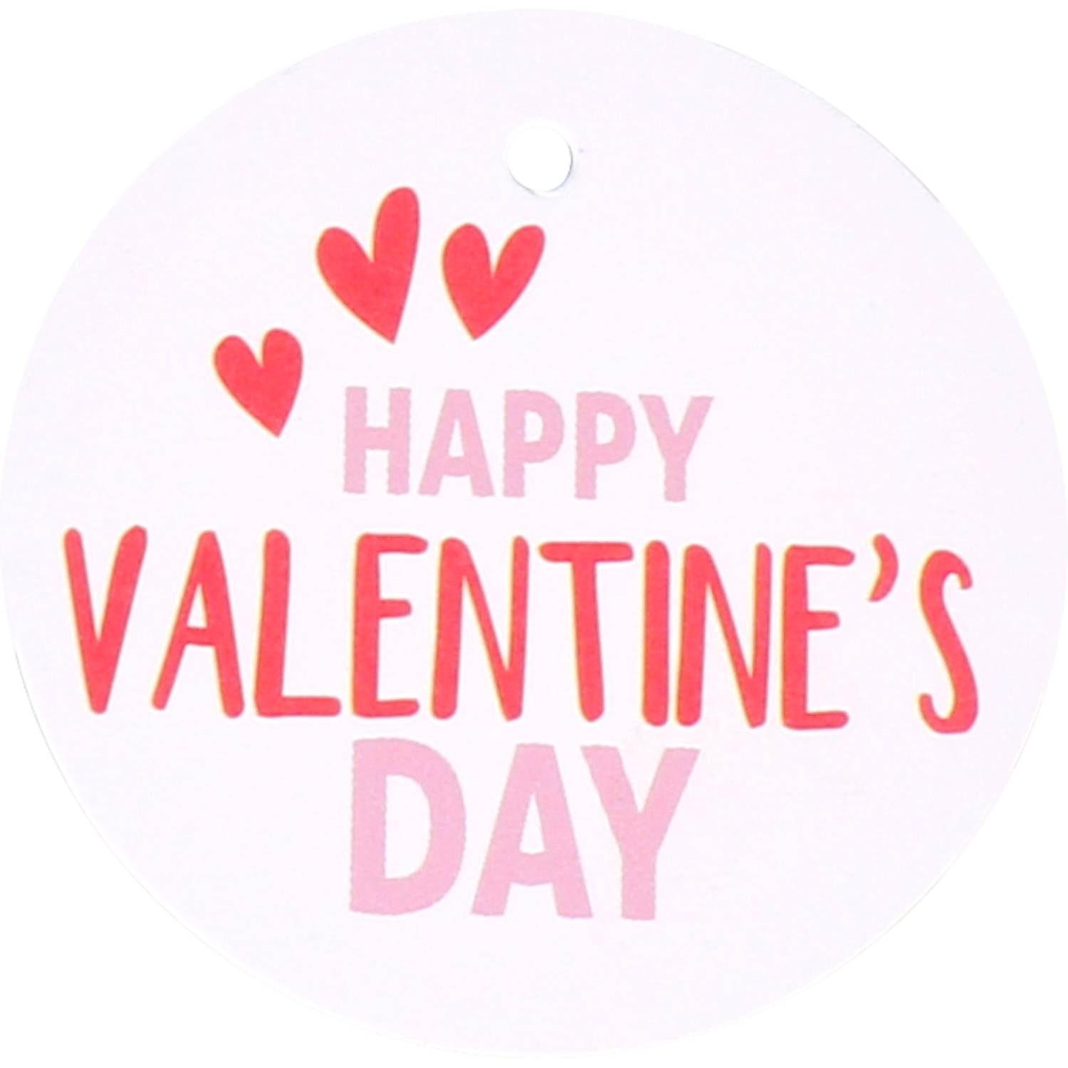 Label | kraftpapier | Happy Valentine’s Day | Ø5cm | roze/rood | 50 stuks-0