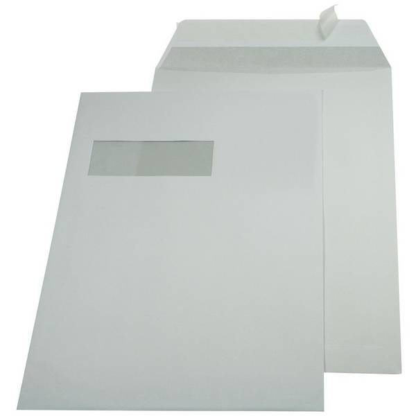 Gallery 5411401170356  Gallery -   enveloppen ft 229 x 324 mm, venster links, stripsluiting, binnenzijde grijs, doos v