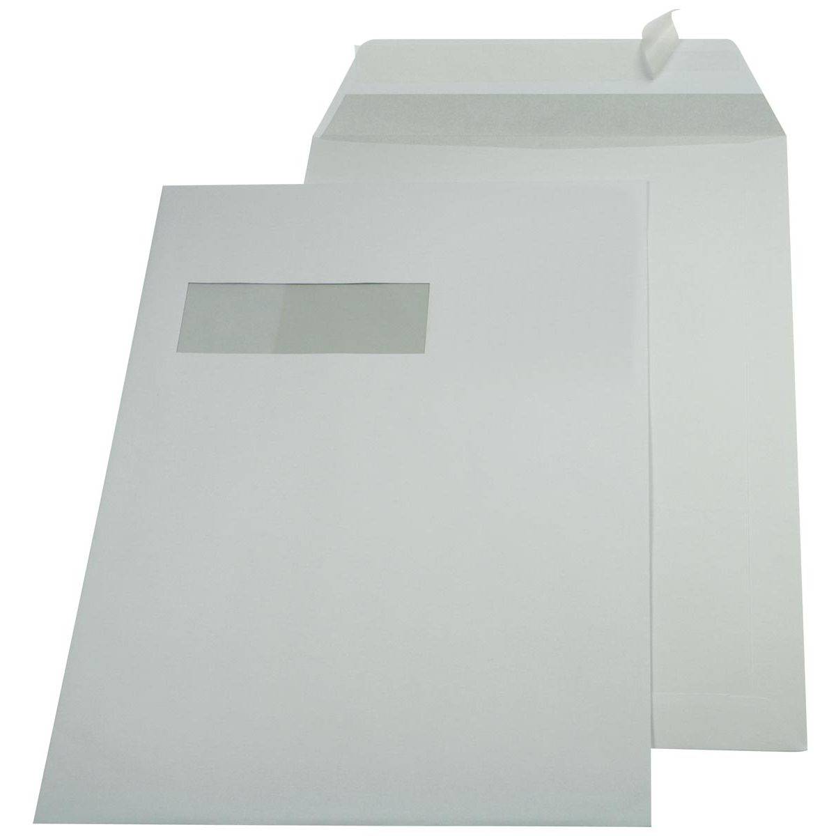 Gallery 5411401170356 Gallery - enveloppen ft 229 x 324 mm, venster links, stripsluiting, binnenzijde grijs, doos v-0