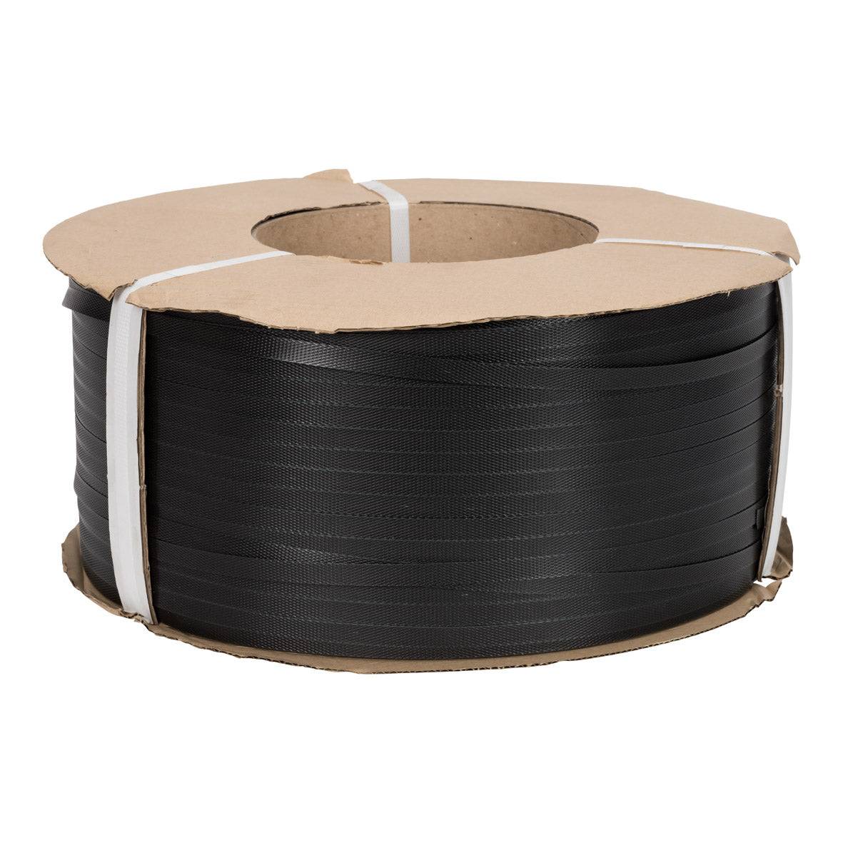 Pp band 12 mm x 055 mm 3000 meter zwart (rolkern 200 mm)-0
