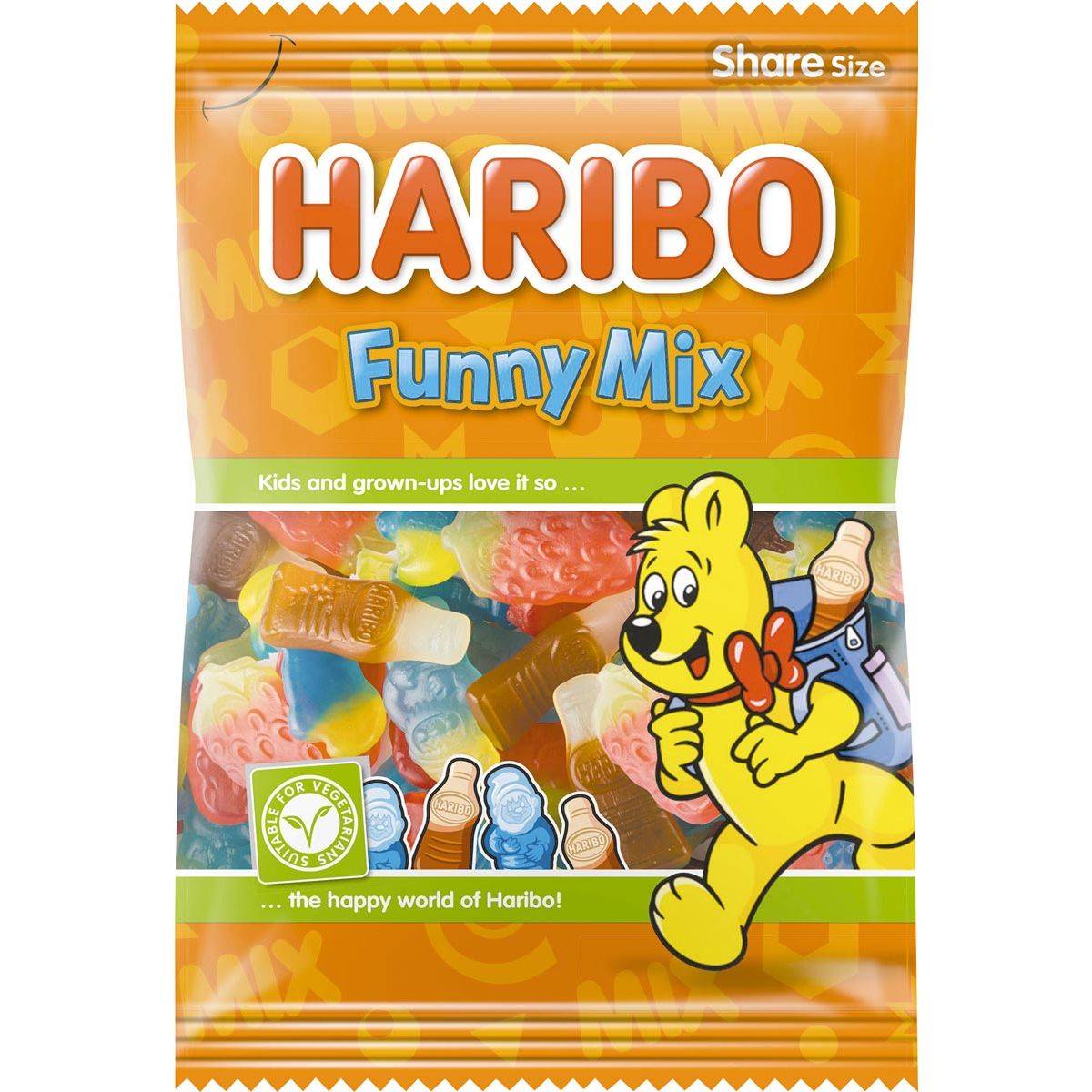 Haribo 4001686391716 Haribo - snoep funny-mix, zak van 185 g-0