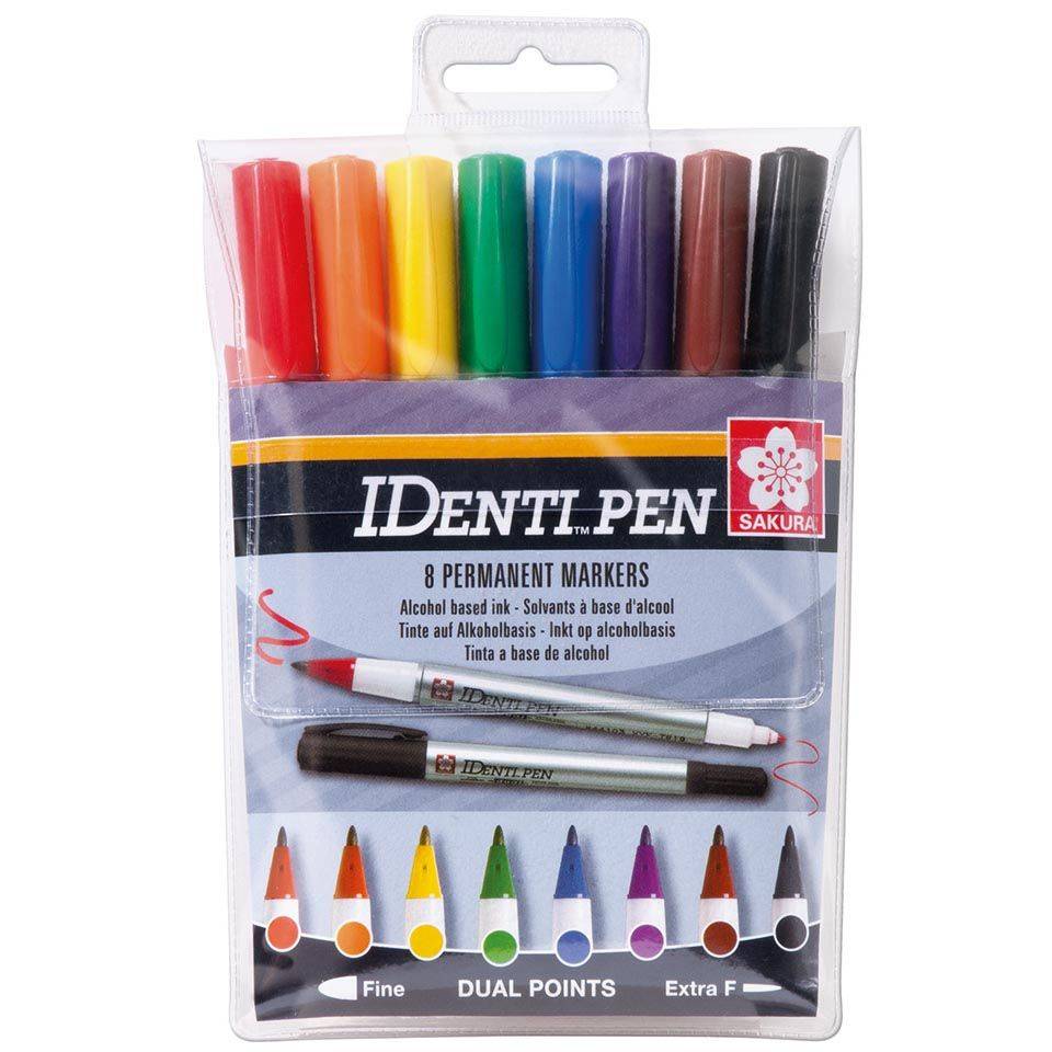 Sakura 8710141129769 Sakura - merkstift IDenti-Pen, etui van 8 stuks in geassorteerde kleuren-0