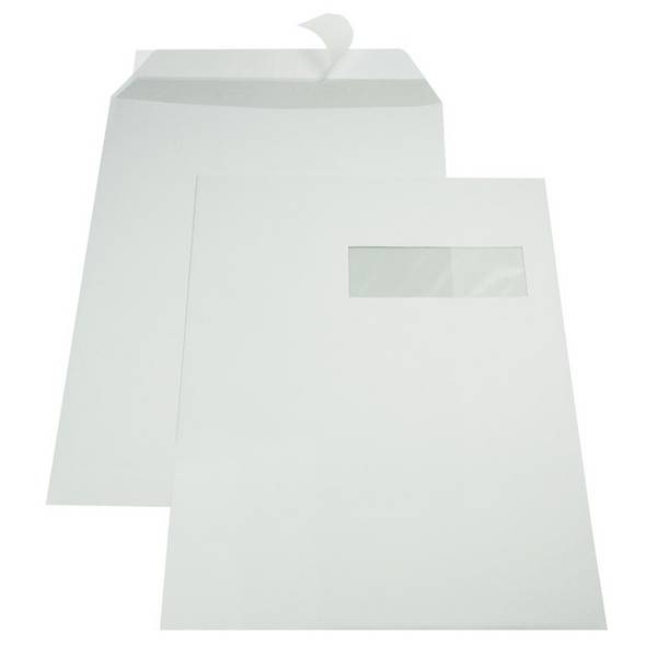 Gallery 5411401170363  Gallery -   enveloppen ft 229 x 324 mm, venster rechts, stripsluiting, binnenzijde grijs, doos