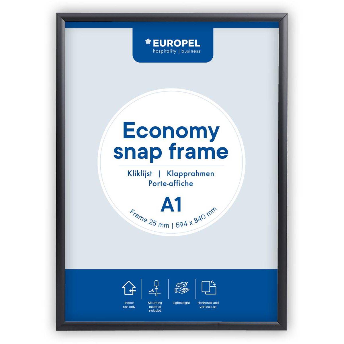 Europel 8713931350664 Europel - pel clicklijst Economy, 25 mm, ft A1, zwart-0