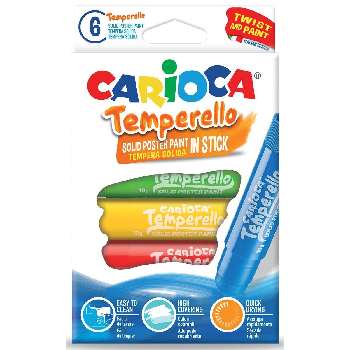 Carioca 8003511427399 Carioca - plakkaatverfstick Temperello, kartonnen etui van 6 stuks-0