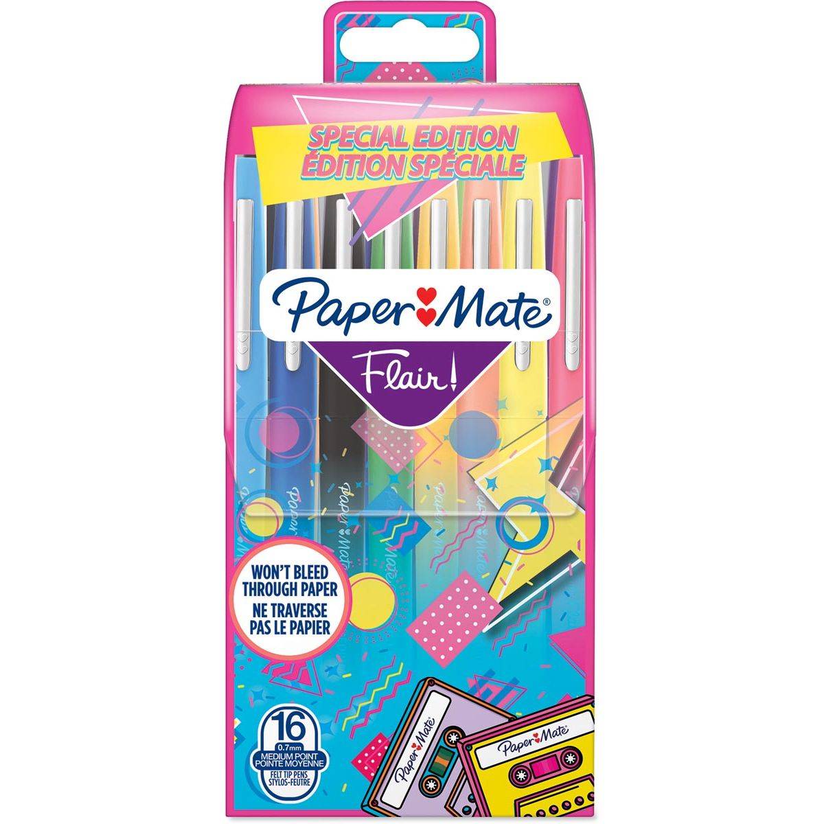 Fineliner papermate flair retro m 16st assorti | Pak a 16 stuk-0
