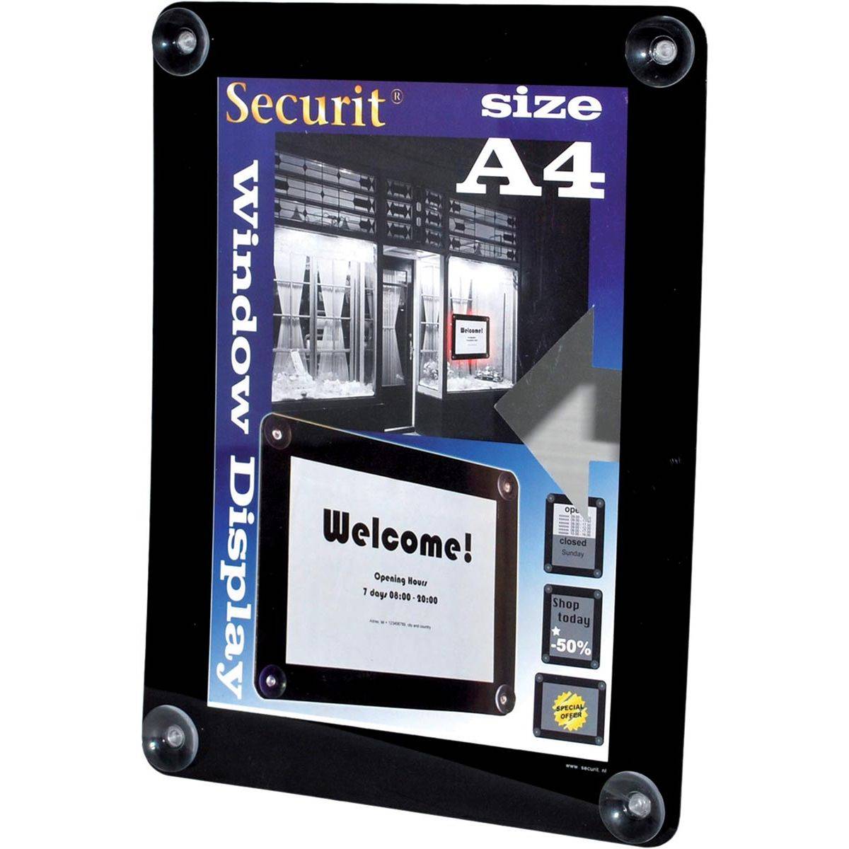Securit 8717624248382 Securit - vitrine posterframe A4, zwart-0