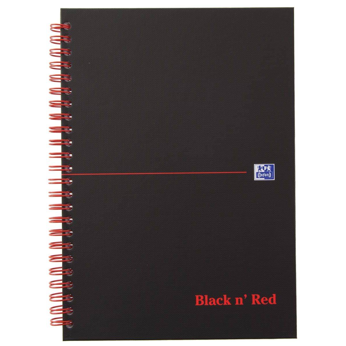 Oxford 4006140009237 Oxford - BLACK N' RED spiraalblok karton, 140 bladzijden ft A5, geruit 5 mm-0