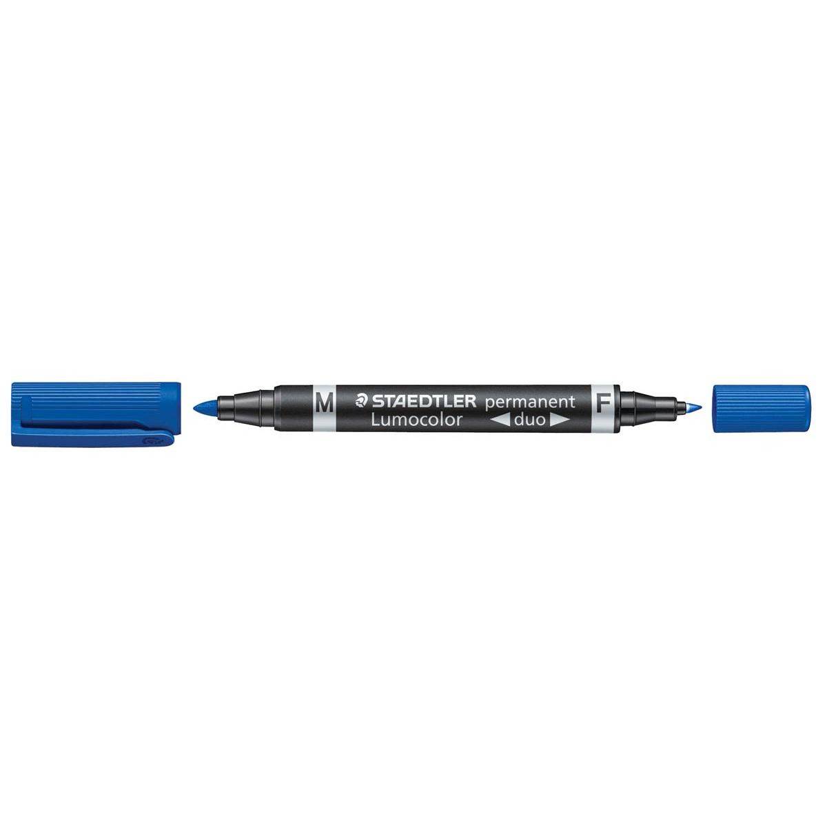 Staedtler 4007817348017 Staedtler - Lumocolor Duo 348, permanent marker, blauw-0