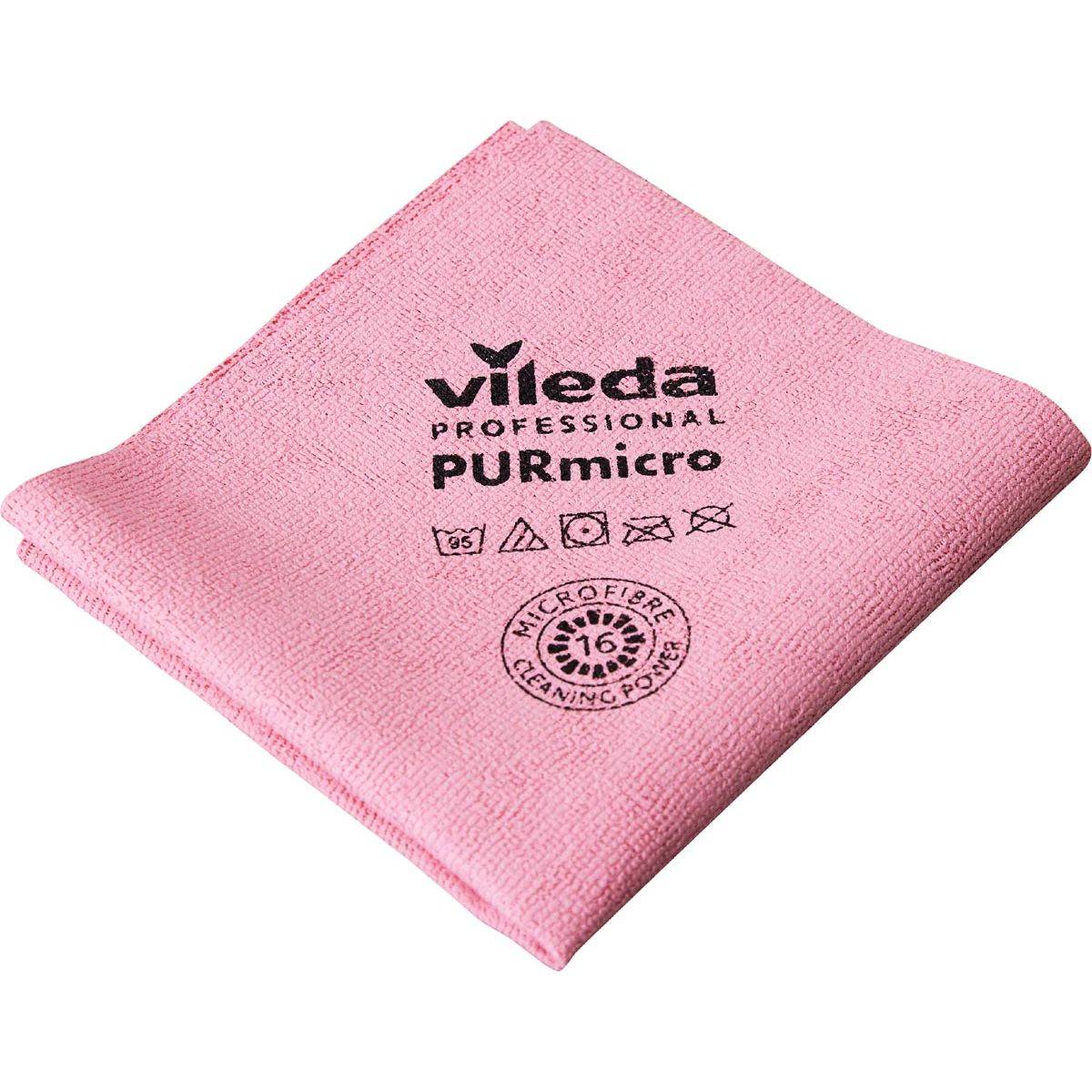 Vileda 4023103243781 Vileda - microvezeldoek Purmicro Active, pak van 5 stuks, rood-0
