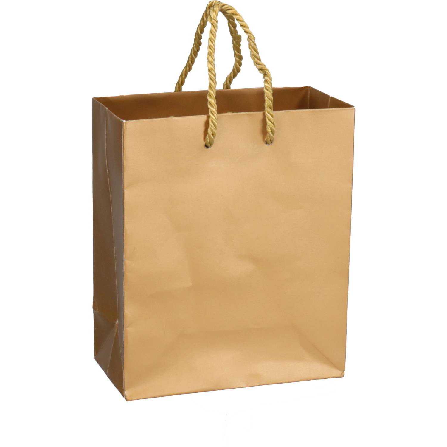 Tas | Papier | met koord | 16x 8x19cm | draagtas | goud | 100 stuks-0