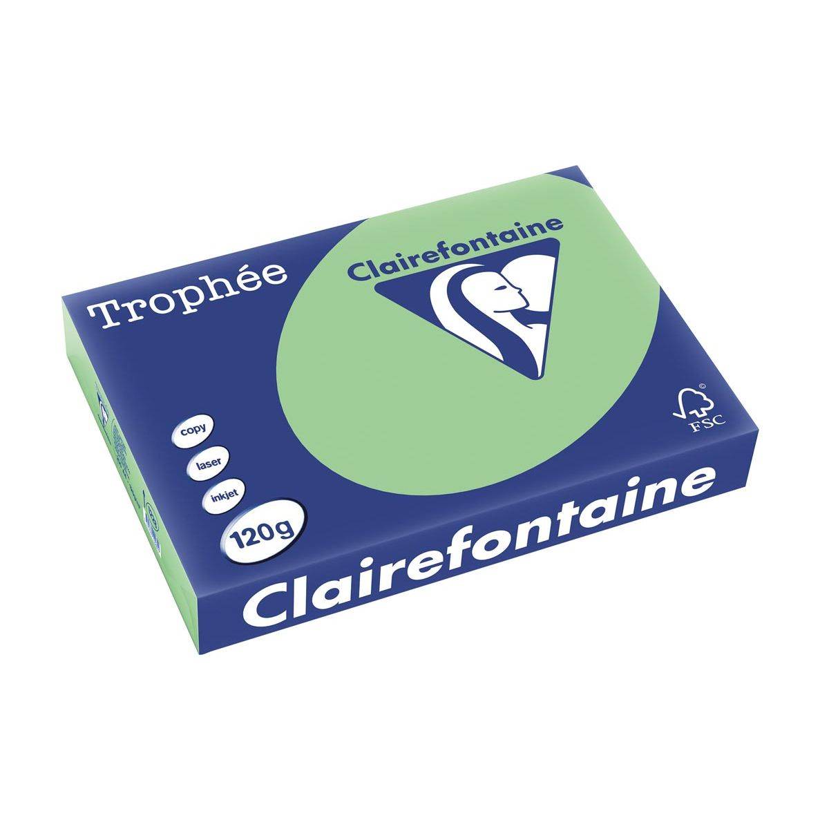Clairefontaine 3329680003383 Clairefontaine - Trophée tel, gekleurd papier, A4, 120 g, 250 vel, natuurgroen-0