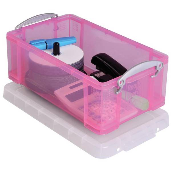 Really Useful Box 5060024801668  Really Useful Box -  Box opbergdoos 9 liter, transparant roze