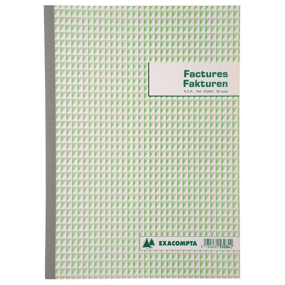 Exacompta 3130630532842 Exacompta - factuurboek, ft 29,7x21 cm, tweetalig, dupli (50 x 2 vel)-0