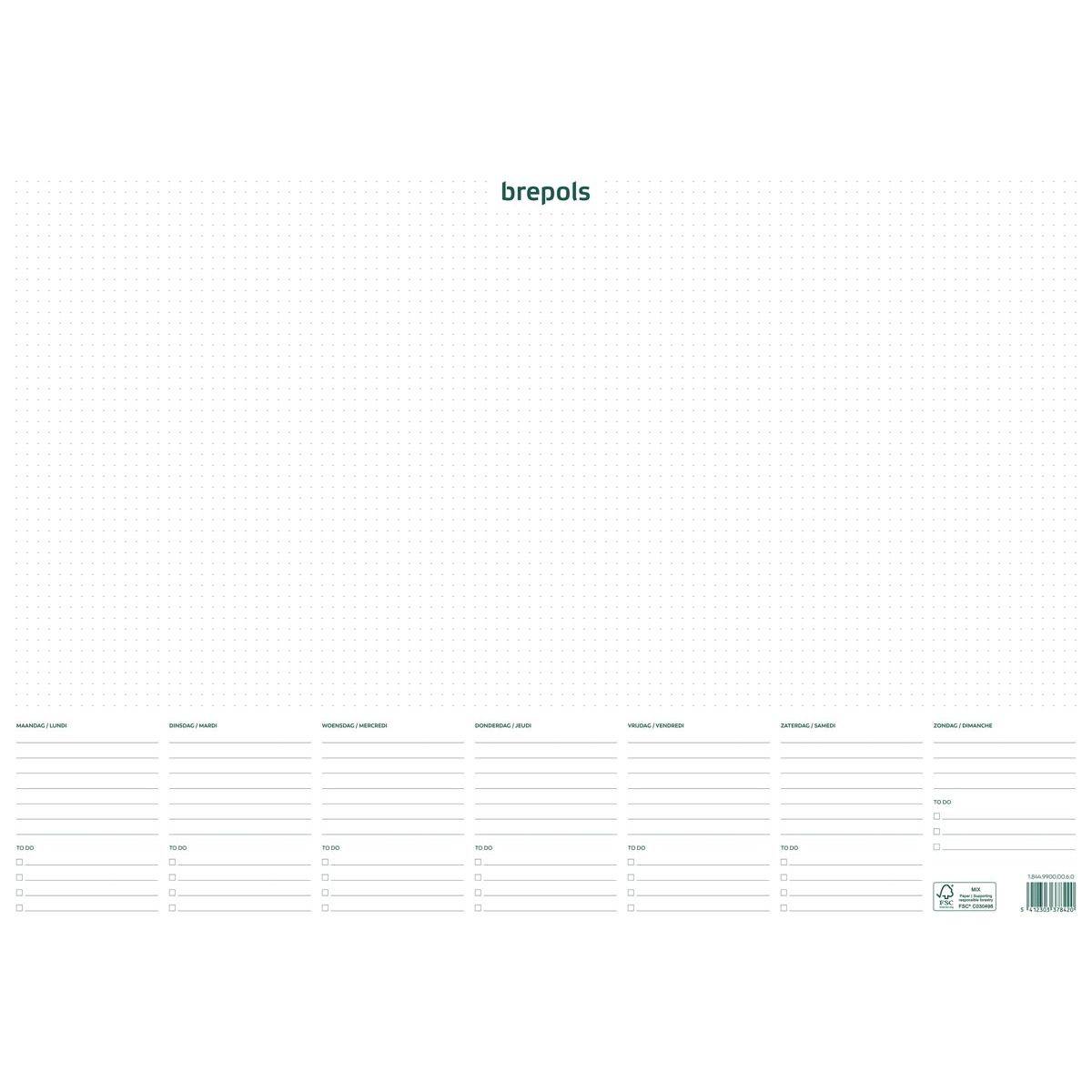 Brepols 5412303378420 Brepols - schrijfonderlegger met weekkalender, ongedateerd-0