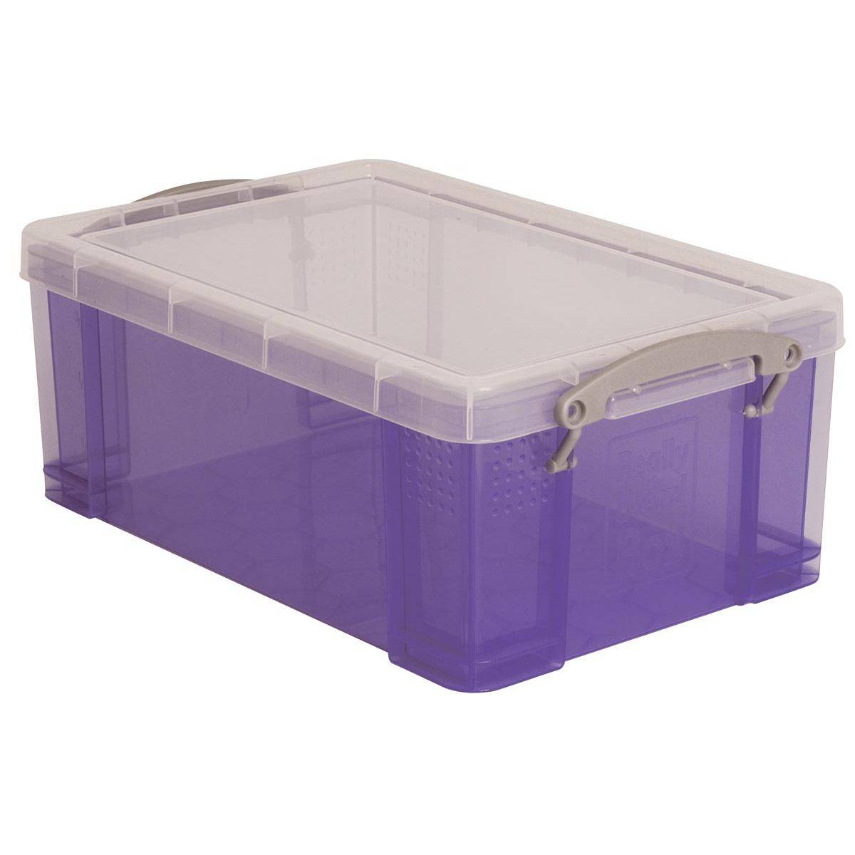 Really Useful Box 5060024801644 Really Useful Box - Box opbergdoos 9 liter, transparant paars-0