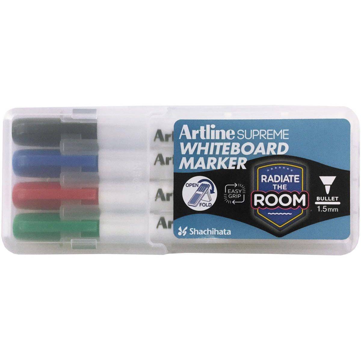 Artline 4549441002007 Artline - Supreme whiteboardmarker, etui van 4 stuks, assorti-0