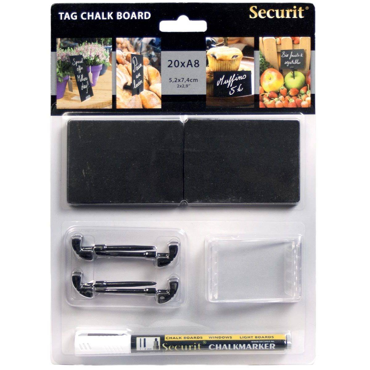 Securit 8718226491466 Securit - krijtbordje ft A8, pak met 20 stuks-0