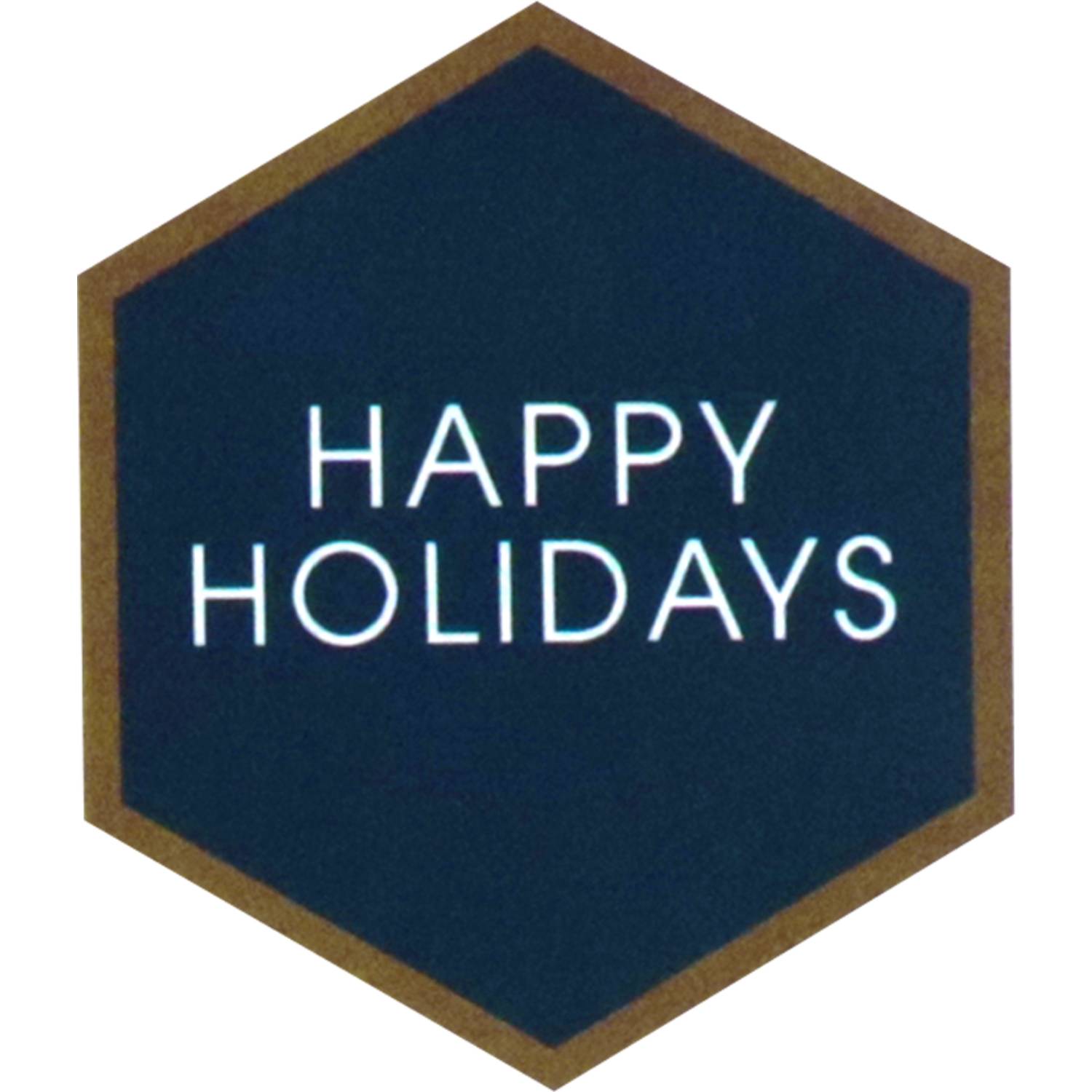 Etiket | papier | Happy Holidays Hexagon | 46x40mm | blauw/wit | rol à 500 stuks-0