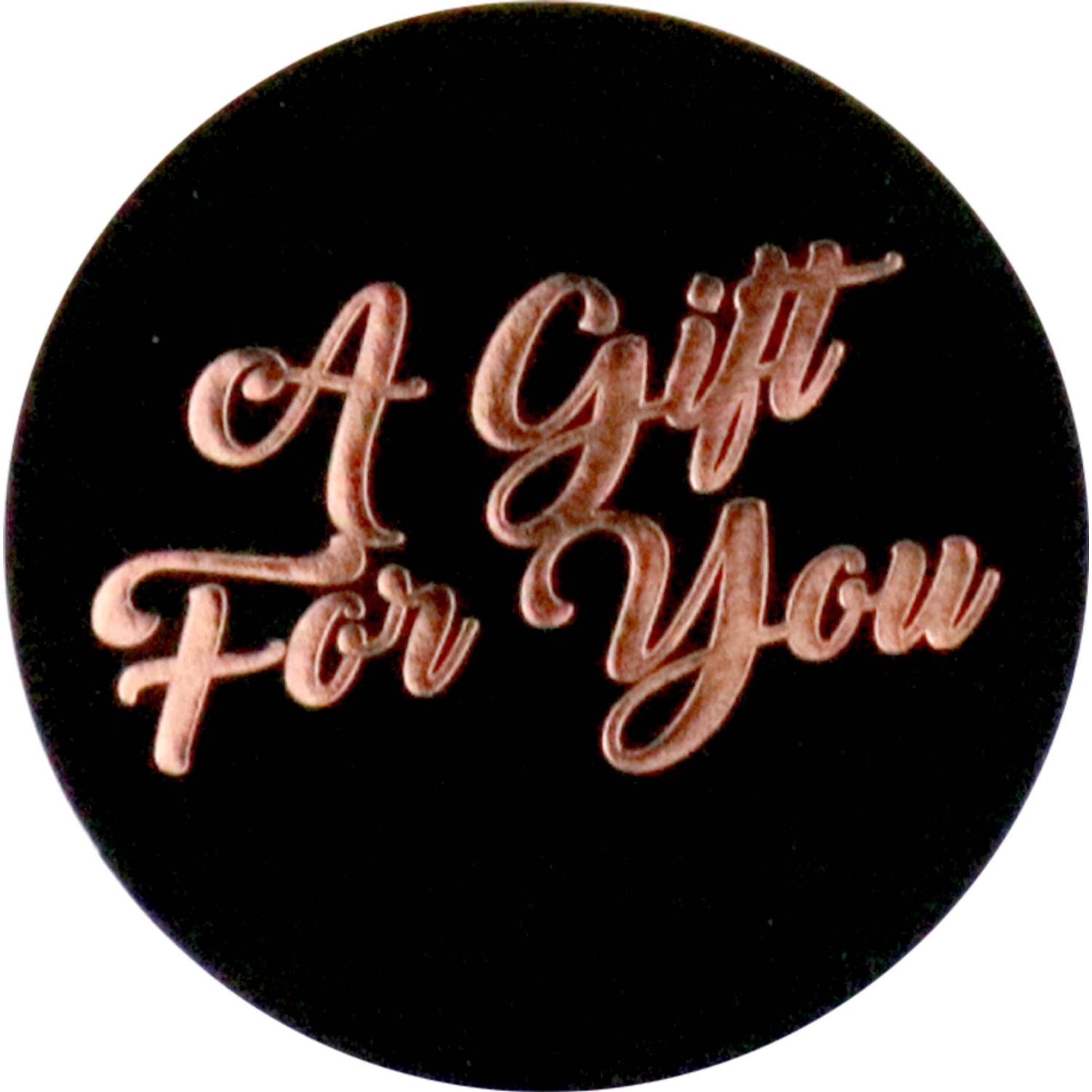 Etiket / Sticker a gift for you 500 stuks zwart + koper-0