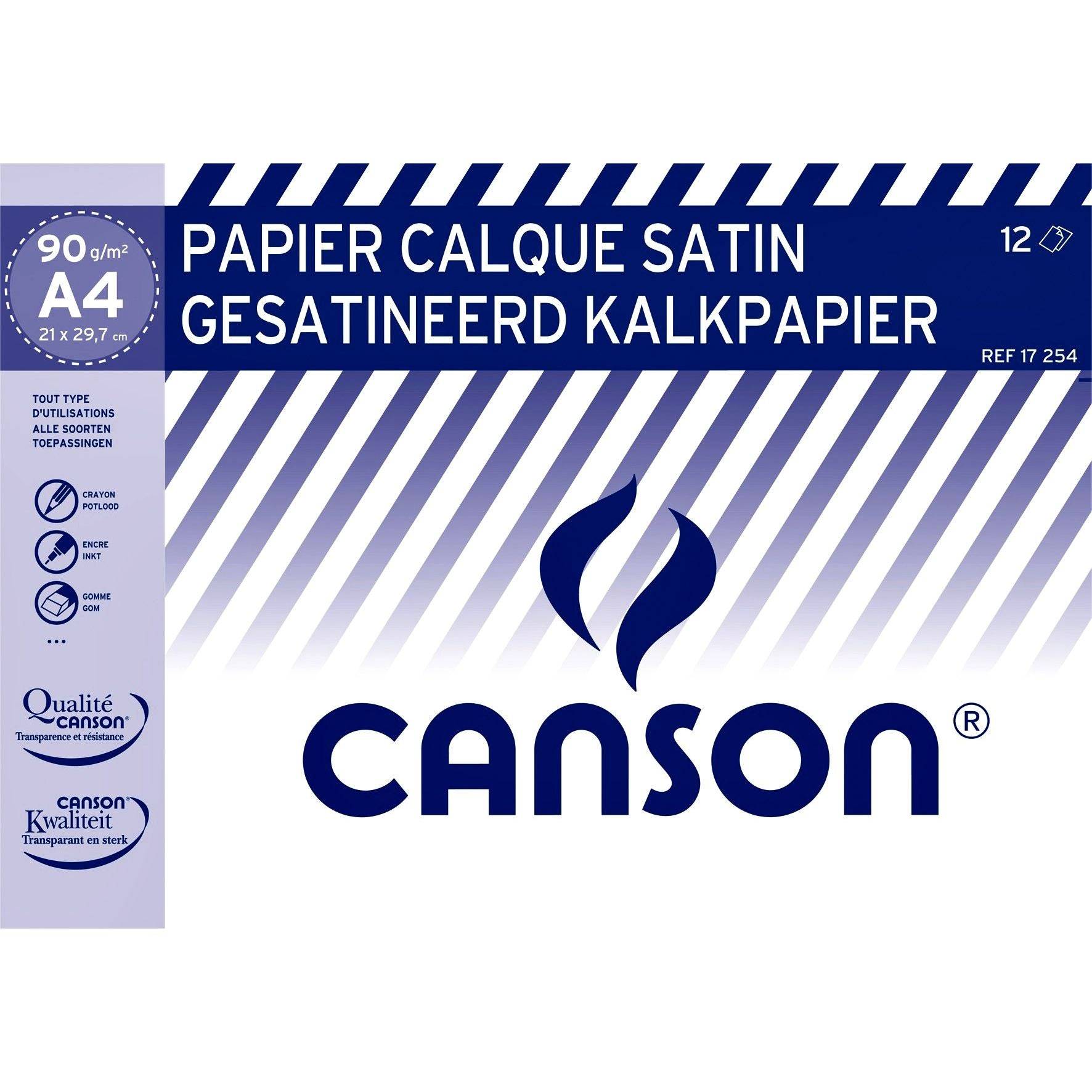 Canson 3148950172549 Canson - Kalkpapier 12vel 90gr a4 doorschijnend-0