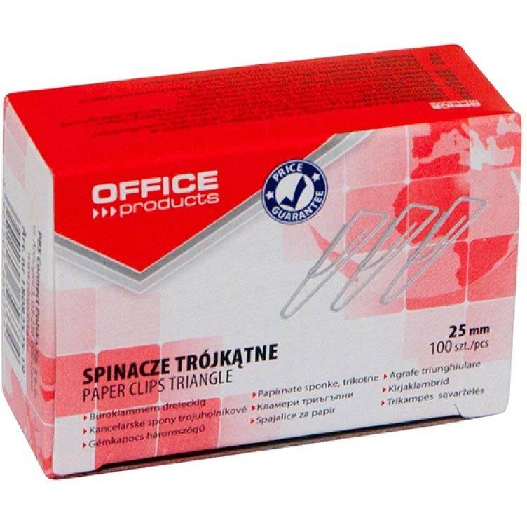 OFFICE products 5901503656334 OFFICE products - papierklemmen, 25 mm, gegalvaniseerd, driehoekig, doos van 100 stuk-0