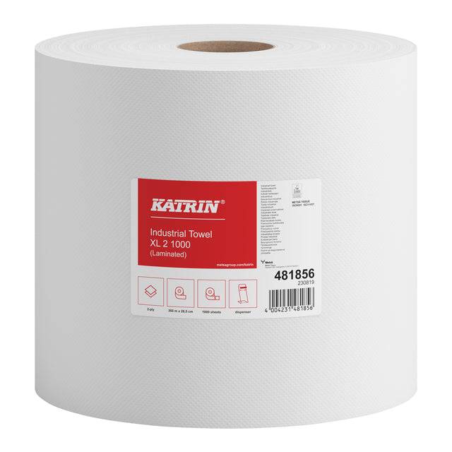 Katrin 4004231481856 Katrin - Poetspapier industrial extra groot wit-0