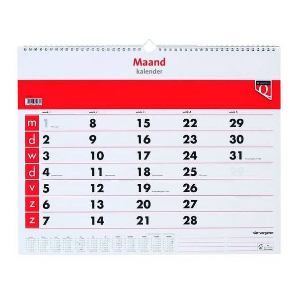 Maandkalender 2024 quantore | 1 stuk